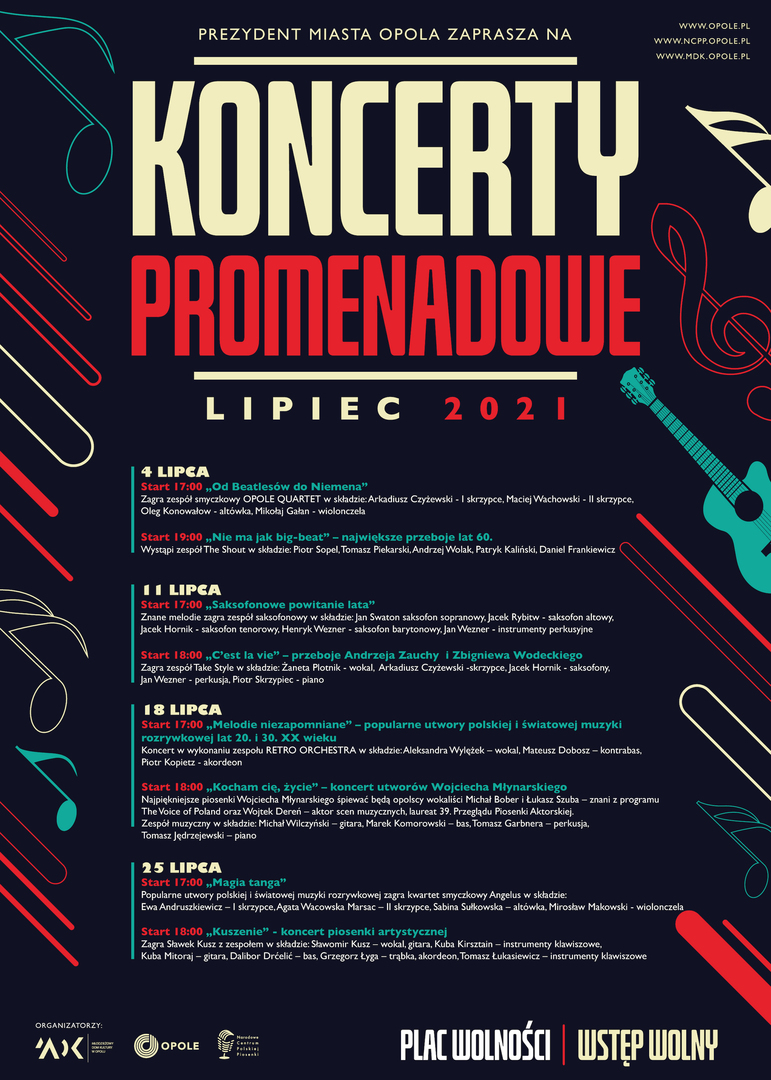 Koncerty promenadowe 2021 (plakat)